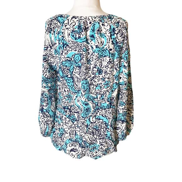 Lilly Pulitzer sarabeth silk top hippy hippy shake - Picture 6 of 10